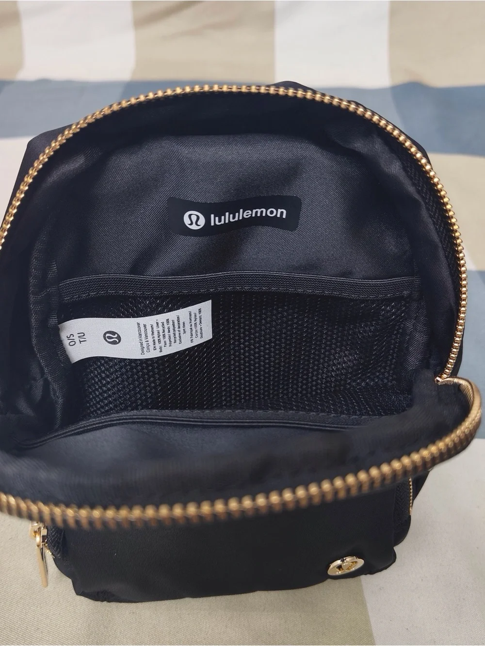 lululemon athletica Black Compact Everywhere Sling Backpack with Gold Hardware